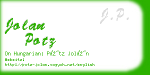 jolan potz business card